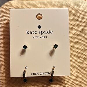 Kate Spade Gold and Green Earring Set NWT